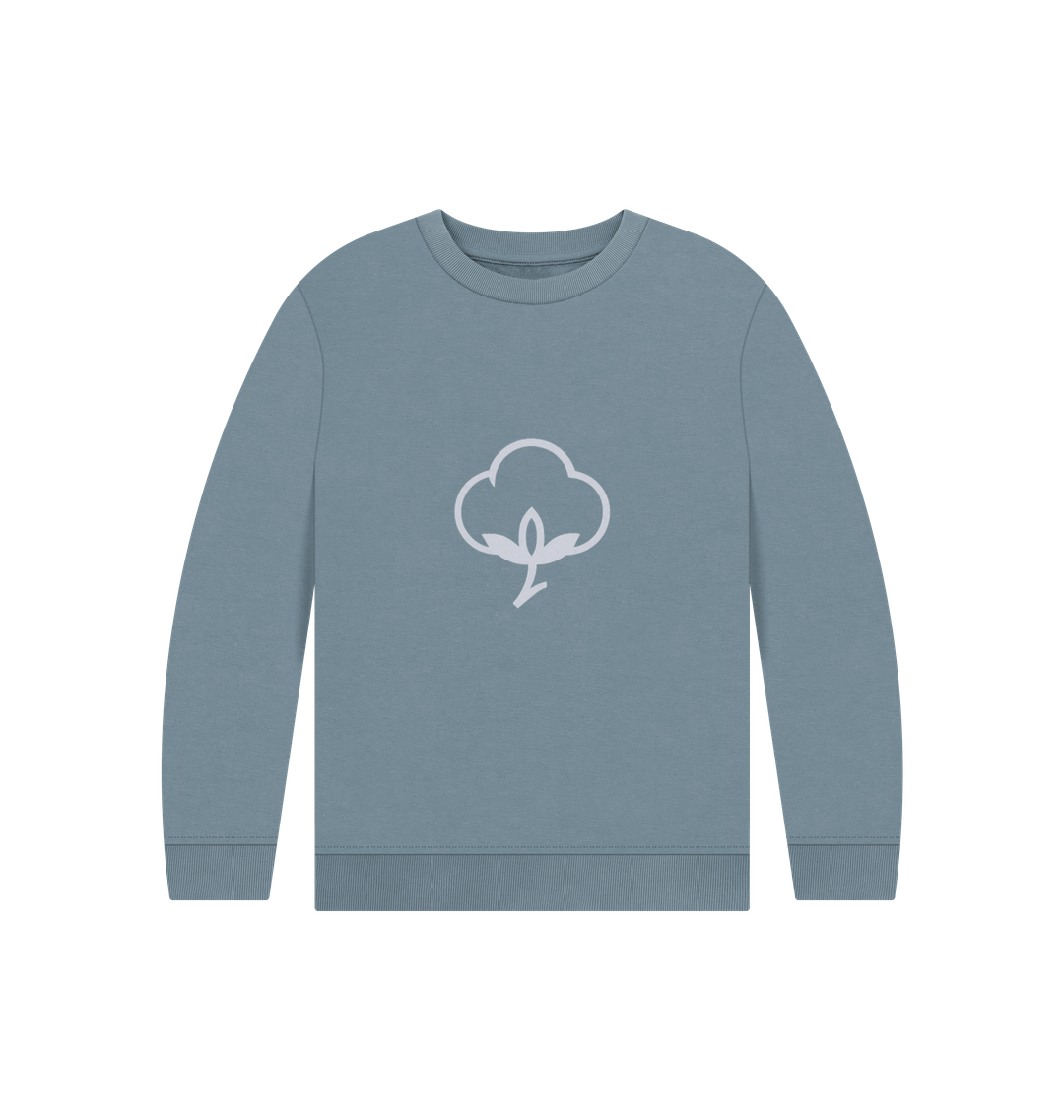 Stone Blue Printed Kids Jumper Front