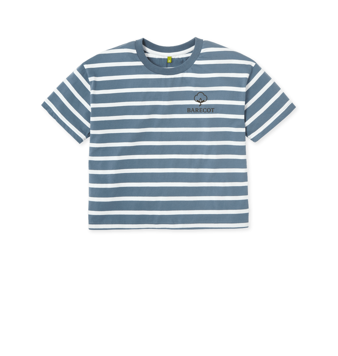 Blue Stripes Printed T-shirt Front
