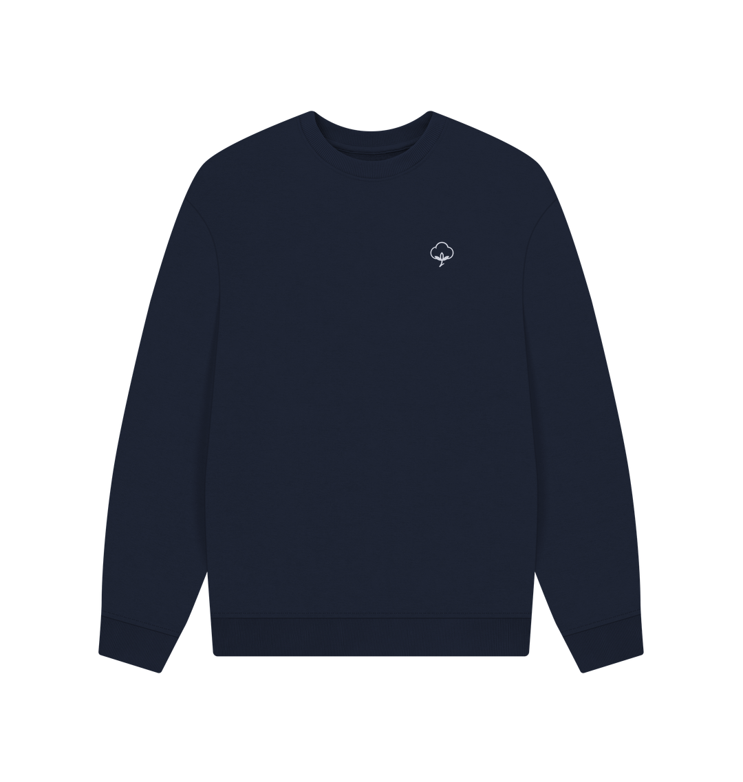 Navy Blue Printed Sweater Front