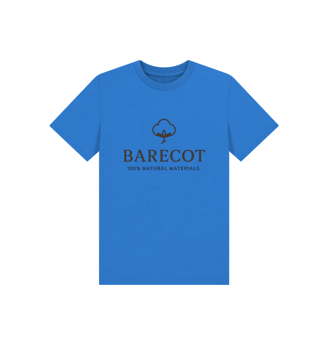 Bright Blue Printed Kids T-Shirt Front