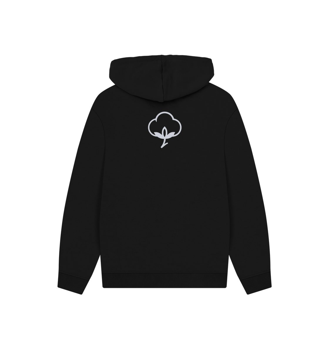 Black Printed Hoody Back