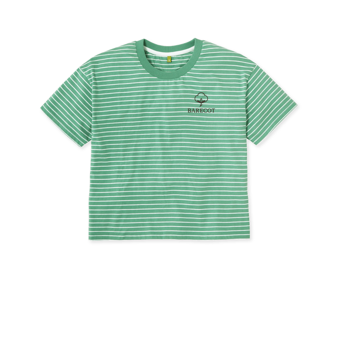 Green Stripes Printed T-shirt Front