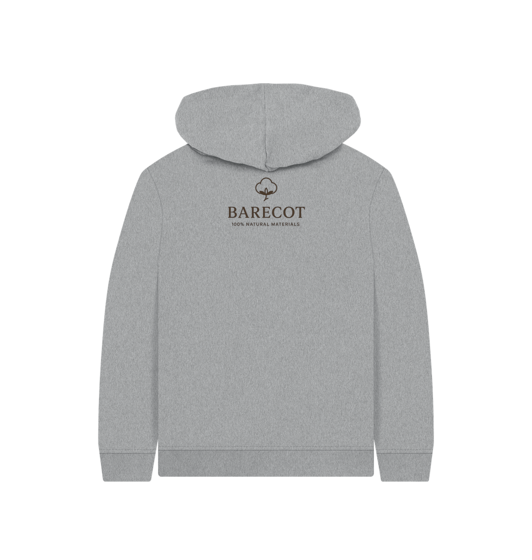 Athletic Grey Printed Kids Hoodie Back