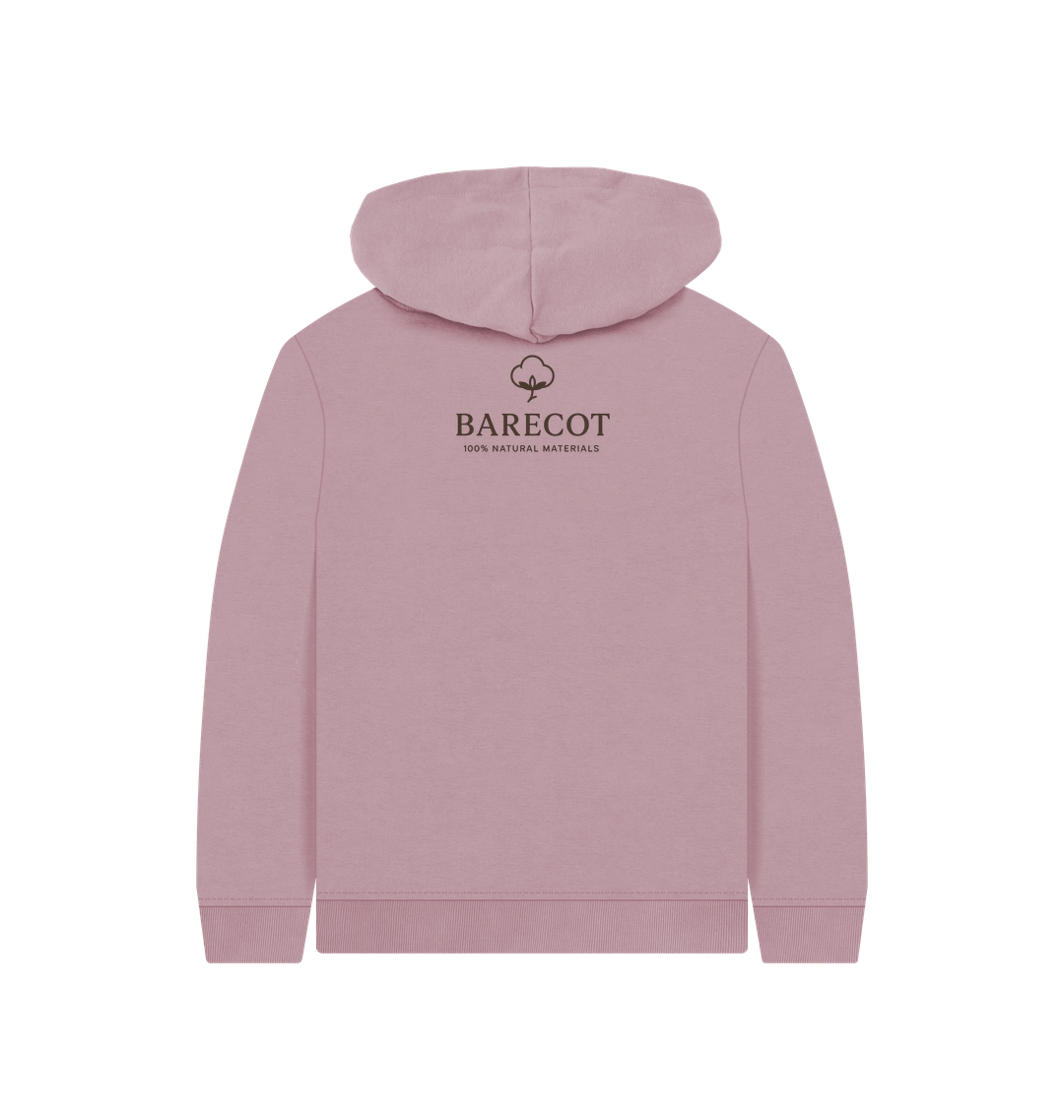 Mauve Printed Kids Hoodie Back