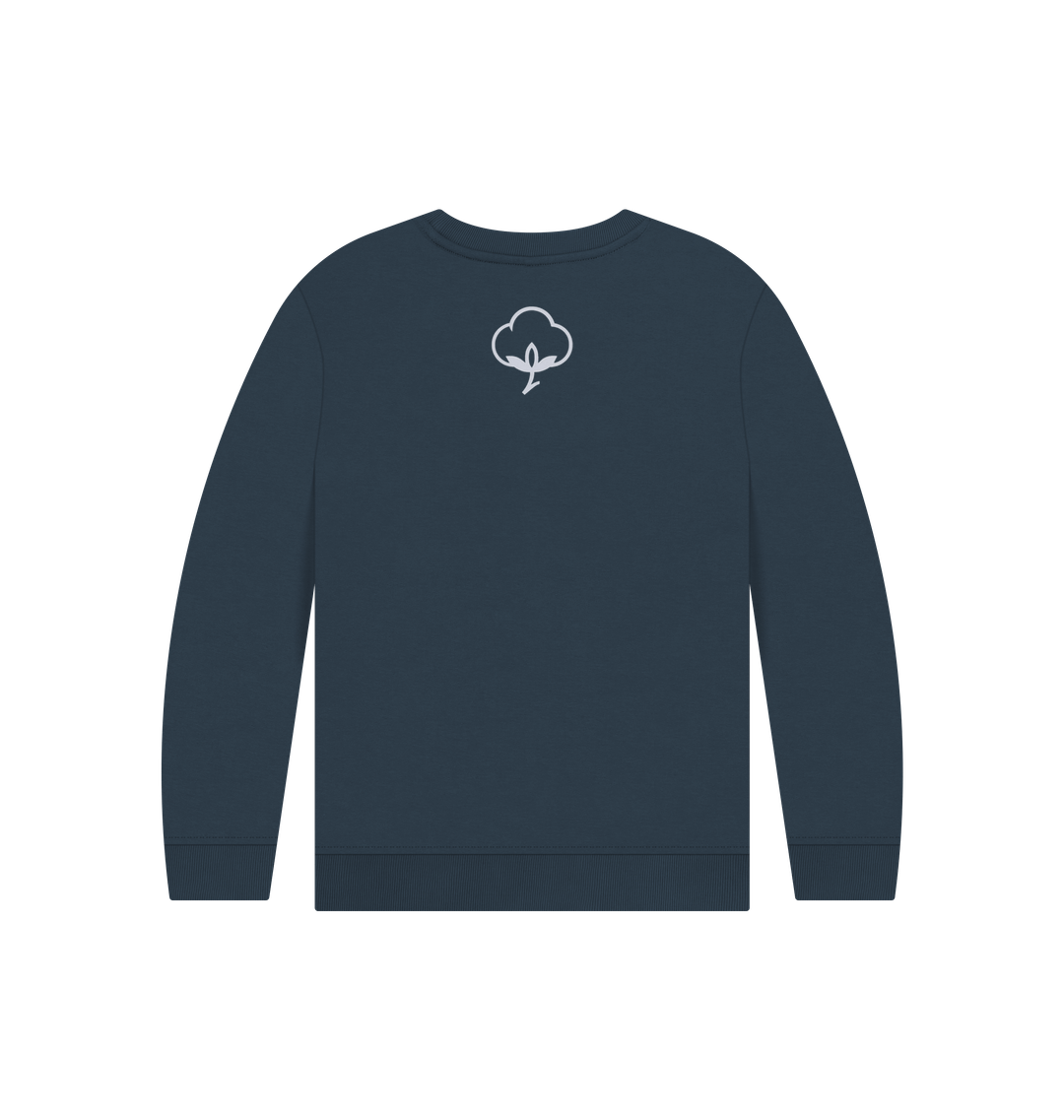 Navy Blue Printed Kids Jumper Back