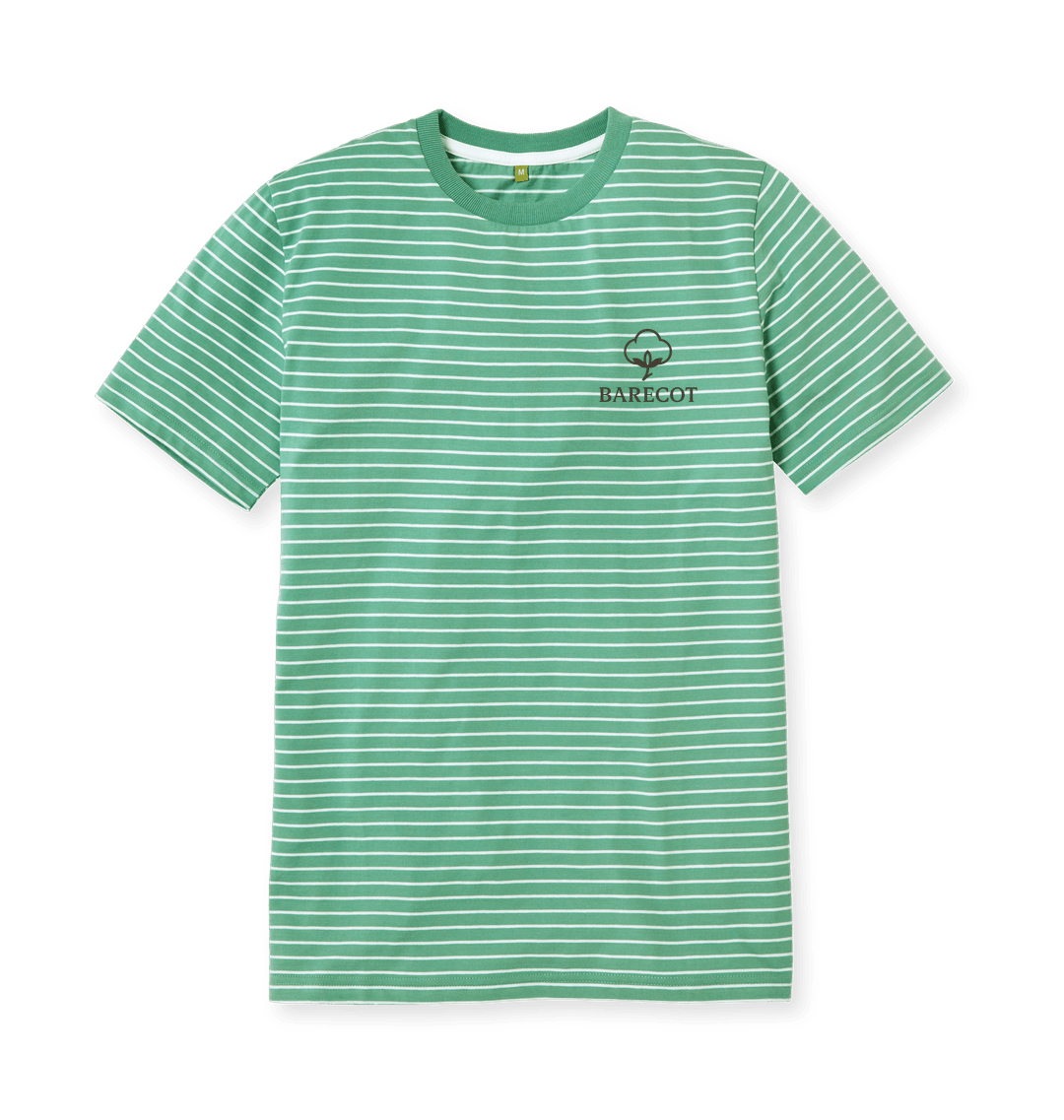 Green Stripes Printed Premium T-Shirt Front