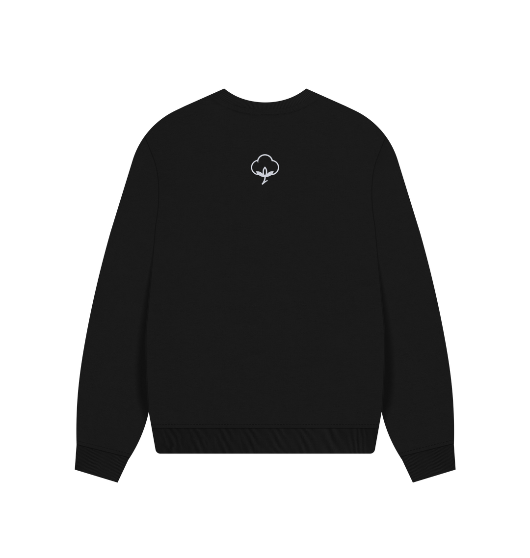 Black Printed Sweater Back