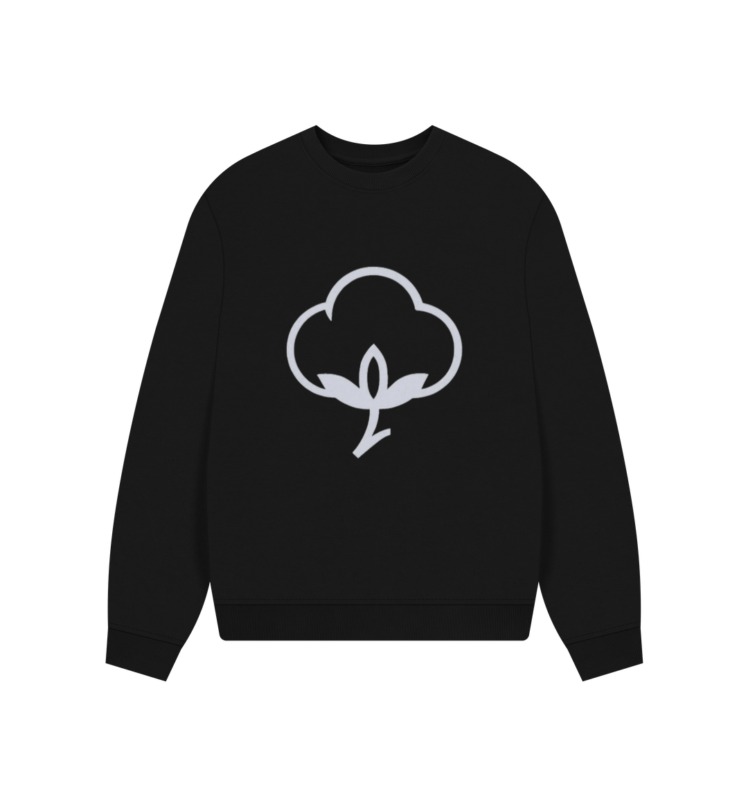 Black Printed Sweater Front