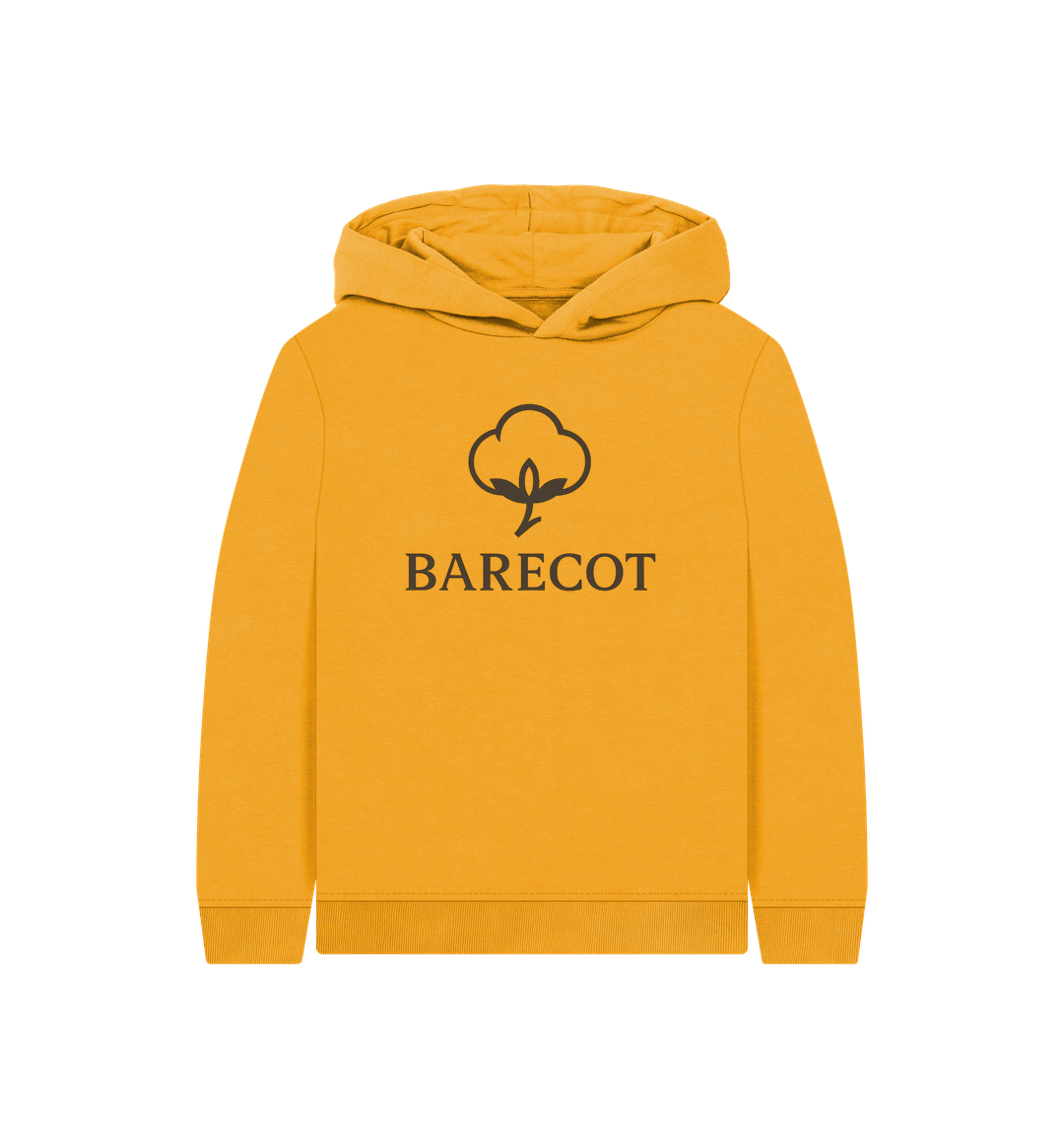 Mustard Printed Kids Hoodie Front