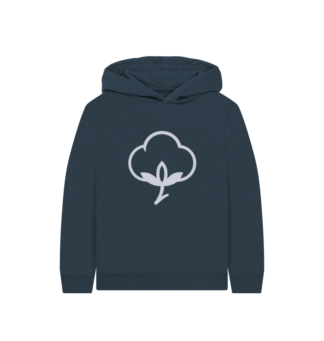 Navy Blue Printed Kids Hoodie Front