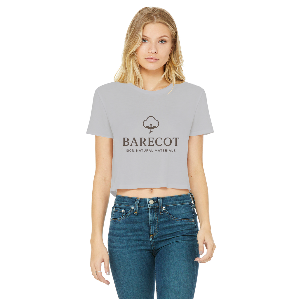 100% Natural materials Classic Women's Cropped Raw Edge T-Shirt