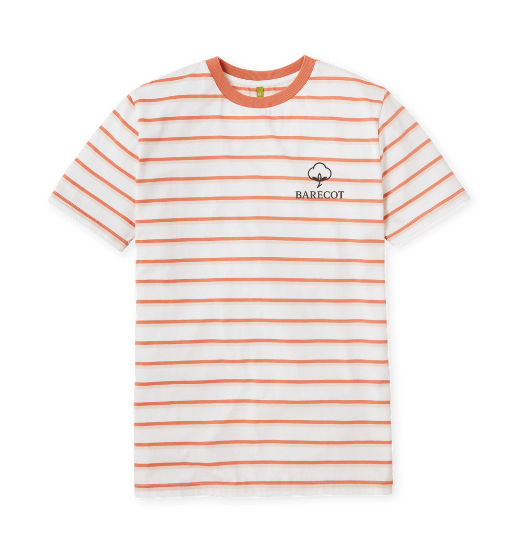 Coral Stripes Printed Premium T-Shirt Front