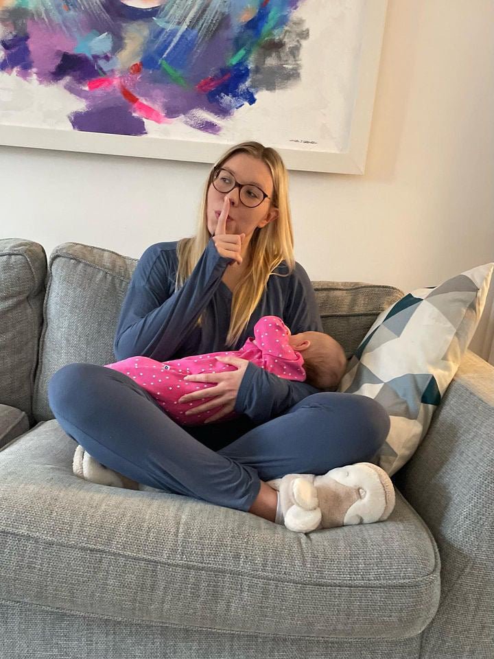 Blue Luxurious Cotton Breastfeeding Loungewear