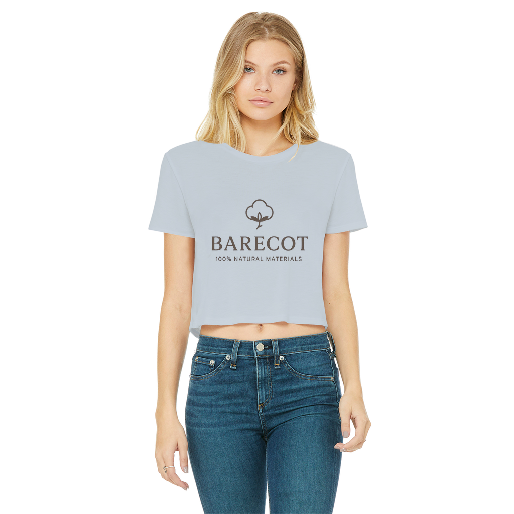 100% Natural materials Classic Women's Cropped Raw Edge T-Shirt