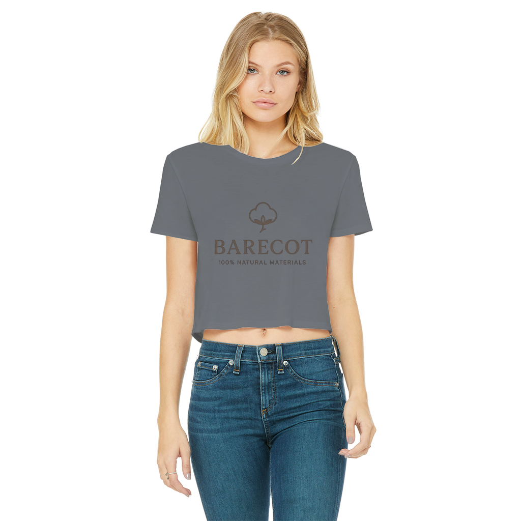 100% Natural materials Classic Women's Cropped Raw Edge T-Shirt