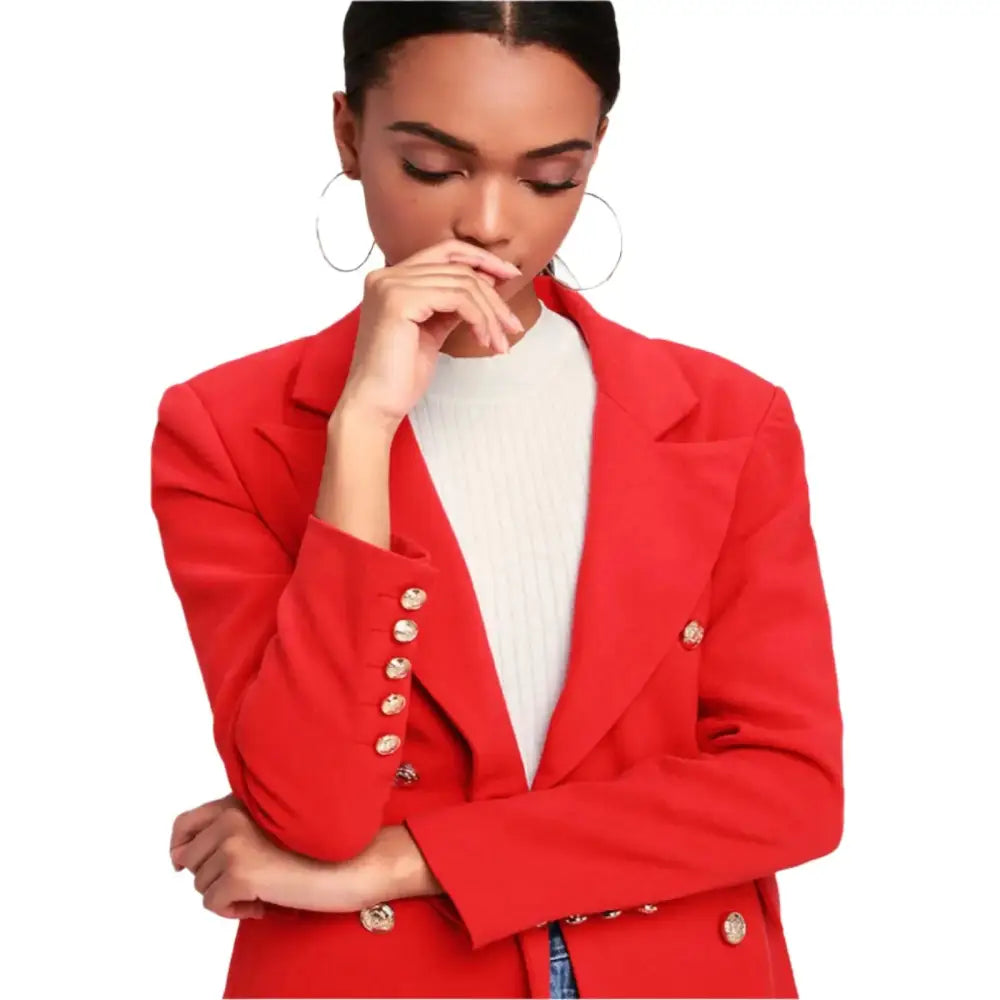 Women's Cherry Red Wool Long Coat-2